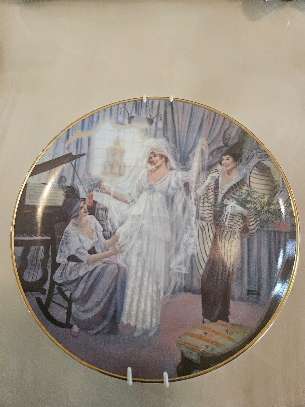 Meredith Portriats Of American Bride Plate Artaffects 9.5" Flapper Bride 1986